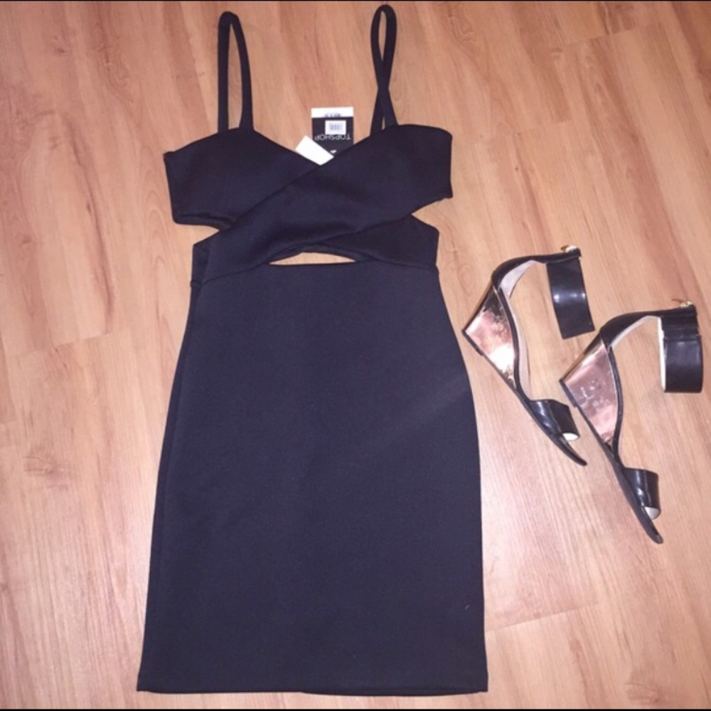 TopShop Black bodycon dress